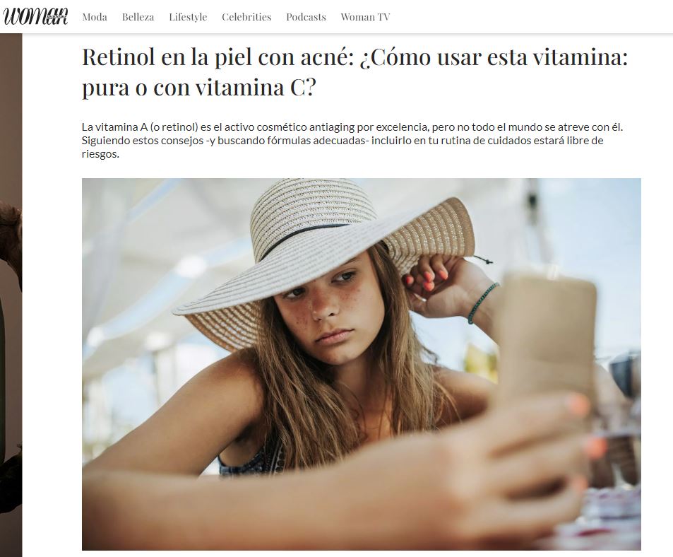 Retinol en la piel con acné revista WOMAN